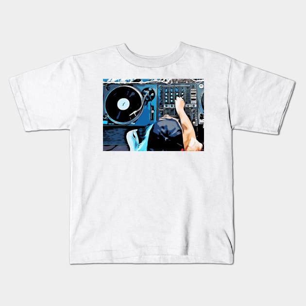 DJ music set #dj Kids T-Shirt by JBJart